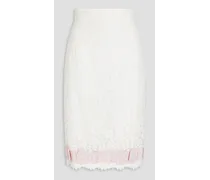 Scalloped corded lace skirt - White