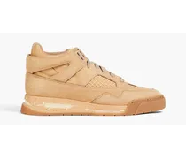 DDSTCK distressed nubuck and pebbled-leather sneakers - Neutral