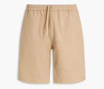 Cotton-blend twill shorts - Neutral