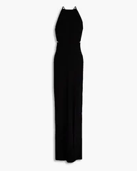 GALVAN Claudia cutout ribbed-knit maxi dress - Black Black