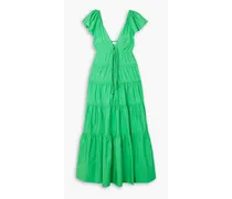 Luca tiered faille maxi dress - Green