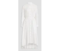 Inez cotton-poplin maxi shirt dress - White