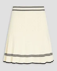 Sandro Striped pointelle-knit mini skirt - White White