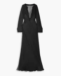 Louisa Ballou Silk-chiffon kaftan - Black Black