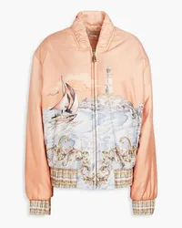 Zimmermann Printed silk-twill bomber jacket - Orange Orange