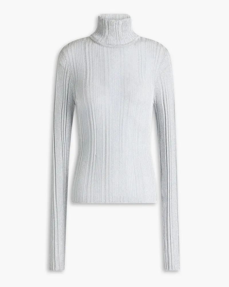 A.L.C. A C. - Mikaela metallic ribbed-knit turtleneck sweater - Metallic Metallic