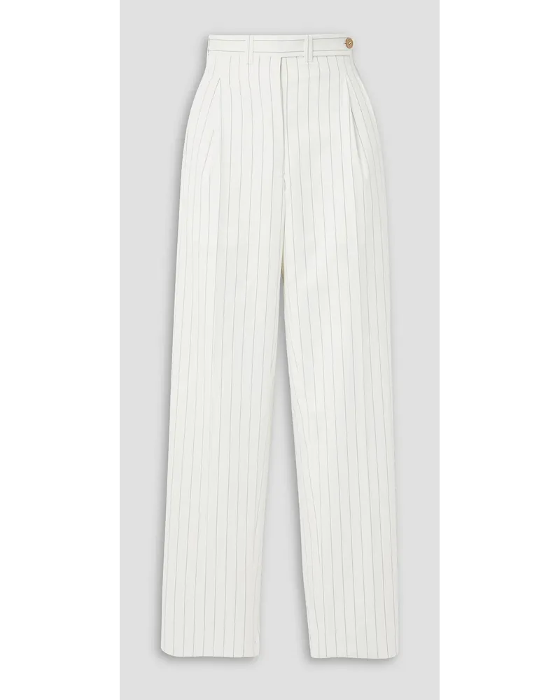 Giuliva Heritage Collection Cornelia pinstriped wool tapered pants - White White