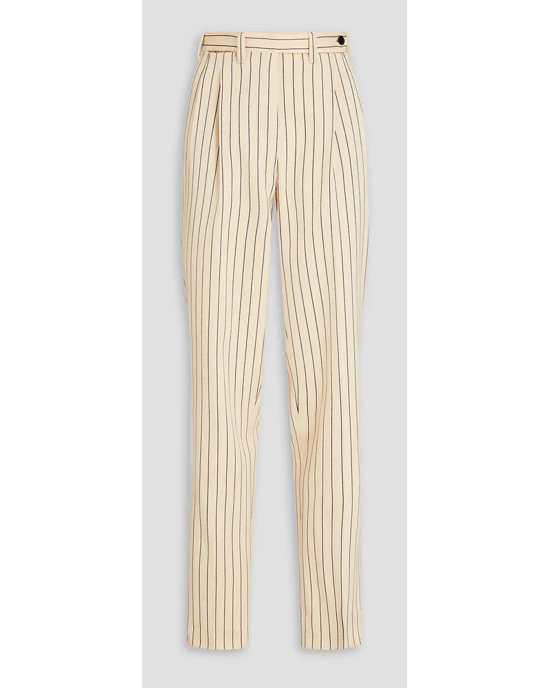 Giuliva Heritage Collection Cornelia pinstriped wool tapered pants - White White