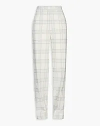 ROTATE Birger Christensen Angelina checked woven straight-leg pants - White White