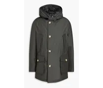 Cotton-blend shell hooded parka - Gray