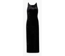 Crushed-velvet maxi dress - Black
