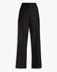 Holzweiler Pinstriped wool-blend twill wide-leg pants - Black Black