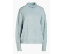 Sharon cashmere and cotton-blend turtleneck sweater - Blue