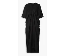 Natural World oversized draped linen maxi dress - Black