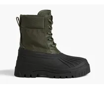Cryo lace-up canvas and rubber boots - Green