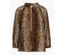 Lauri gathered leopard-print voile blouse - Animal print