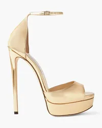 Jimmy Choo Max 150 metallic leather platform sandals - Metallic Metallic