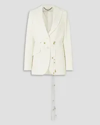 Stella McCartney Belted embellished twill blazer - White White