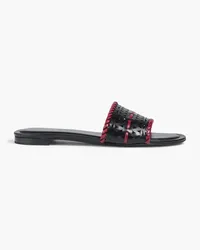 TOD'S Laser-cut leather slides - Black Black