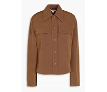 Cotton-blend ottoman jacket - Brown