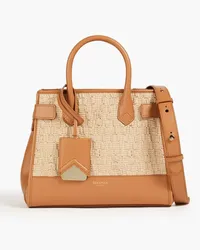 Serapian Leather and raffia tote - Brown Brown