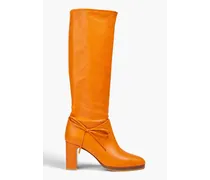 Bow-embellished leather boots - Yellow
