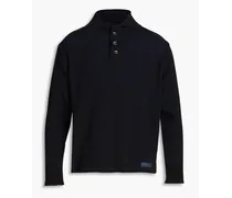 Teramo ribbed cotton-blend polo sweater - Blue