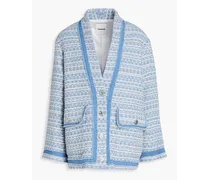 Amelia cotton-blend tweed jacket - Blue
