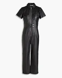 Walter Baker Ellie cropped leather jumpsuit - Black Black