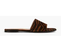Zebra-print suede sandals - Animal print