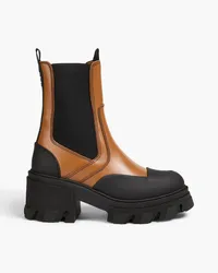 Ganni Leather and rubber Chelsea boots - Brown Brown