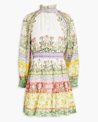 Alice + Olivia Alice Olivia - Lavinia tiered floral-print cotton-mousseline mini dress - Multicolor Multicolor