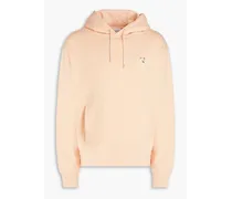 Appliquéd French cotton-terry hoodie - Orange