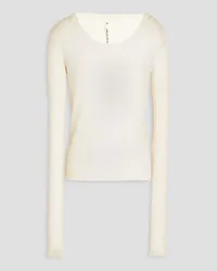 Petar Petrov Ribbed linen and silk-blend top - White White