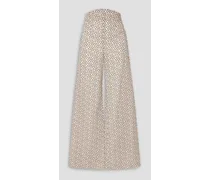 Anna Mason Beau floral-print cotton wide-leg pants - White White