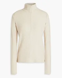 Vince Ribbed-knit half-zip sweater - White White