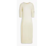 Open-back mohair-blend midi dress - White