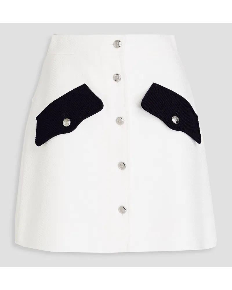 Moschino Two-tone cotton-tweed mini skirt - White White