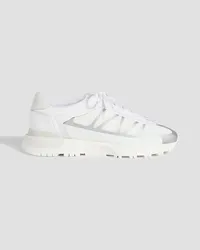 Maison Margiela Suede, mesh and leather sneakers - White White