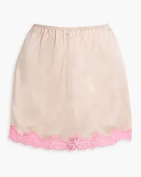 Alexander Wang Lace-trimmed silk-satin mini skirt - Pink Pink