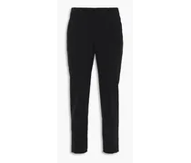 Cropped stretch-wool tapered pants - Black