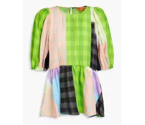 Liw checked jacquard peplum top - Multicolor