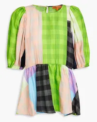 Stine Goya Liw checked jacquard peplum top - Multicolor Multicolor