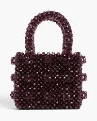 Shrimps Mini Antonia beaded tote - Purple Purple