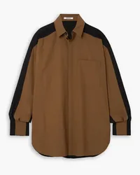 GAUCHERE Two-tone wool-blend twill shirt - Brown Brown