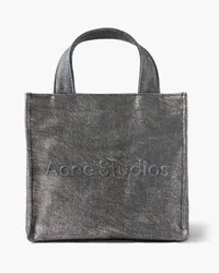 Acne Studios Embossed distressed metallic denim tote - Blue Blue