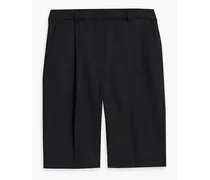Pleated grain de poudre shorts - Black