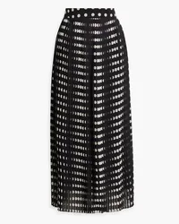 NICHOLAS Sarah pleated polka-dot chiffon midi skirt - Black Black