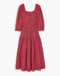 The Great The Reunion printed cotton midi dress - Red Red