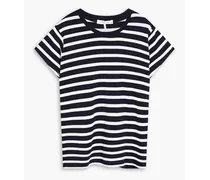 Striped knitted T-shirt - Blue